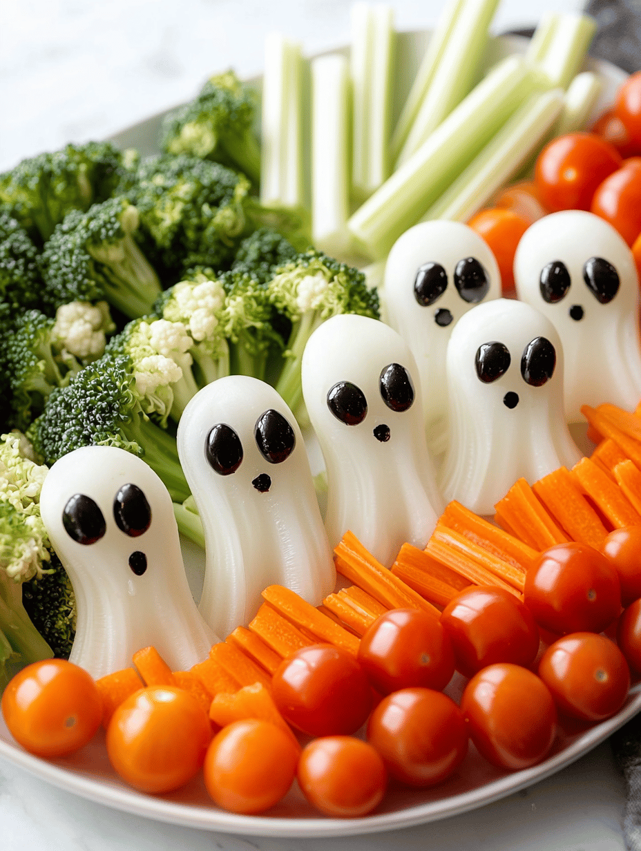 Spooky Sweetness: The Halloween Ghost Veggie Platter