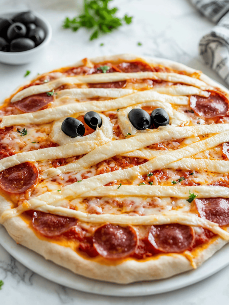 Spooky Simplicity: Crafting Your Perfect Halloween Mummy Pizza