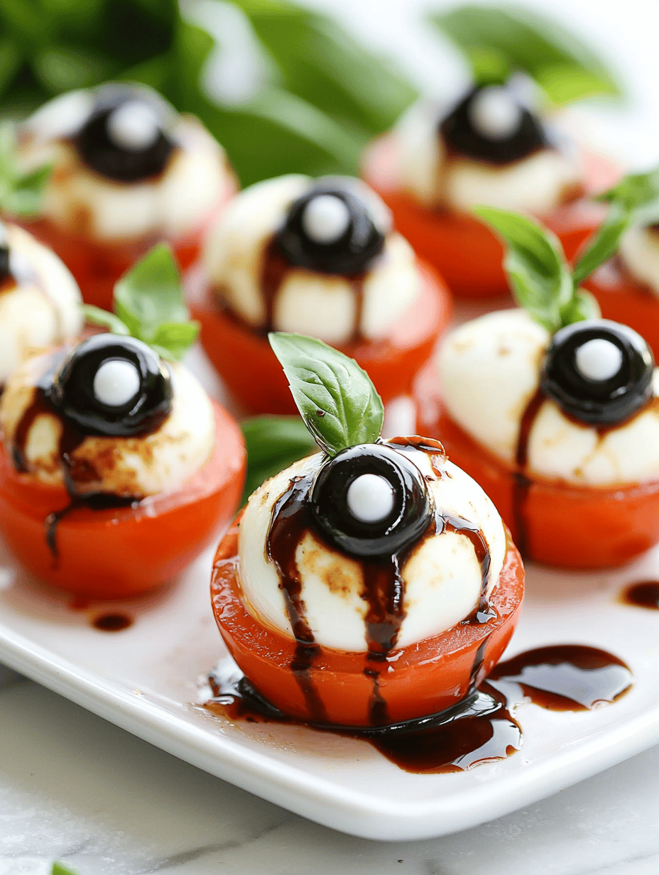 Spooky Sight! Halloween Eyeball Caprese Bites